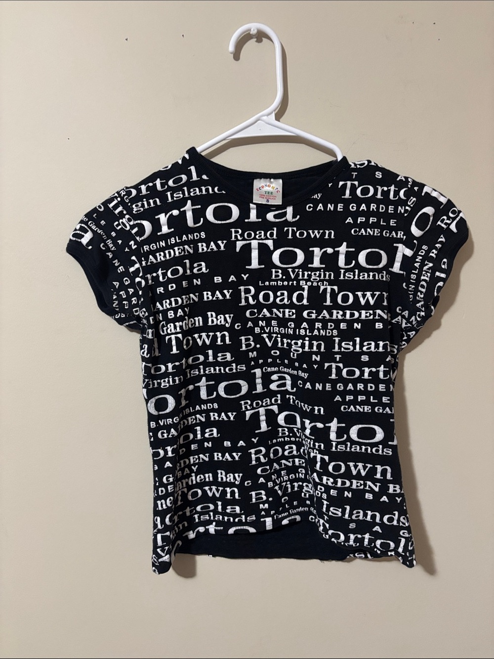 Black Short-Sleeve Word-Print Tee